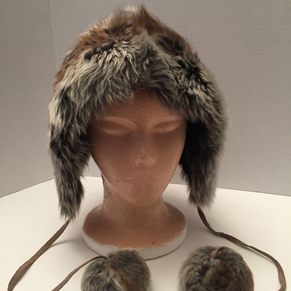 Bloomingdale S Accessories Vintage Faux Fur Cap Hat Hood Tie